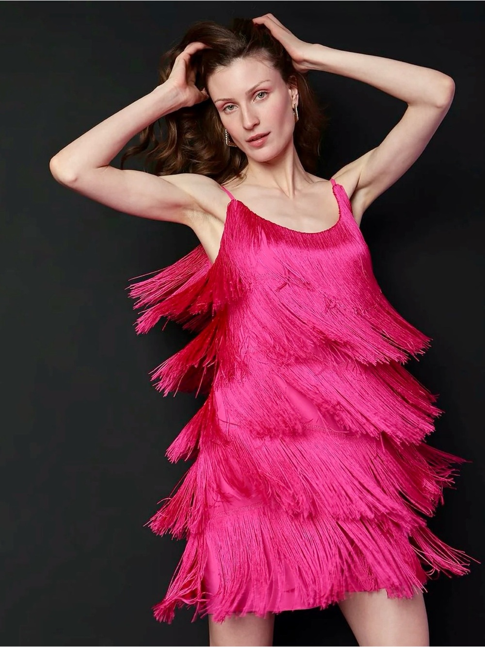 Vero Moda Marquee Hot Pink Fringe Dress | Size M | NWOT